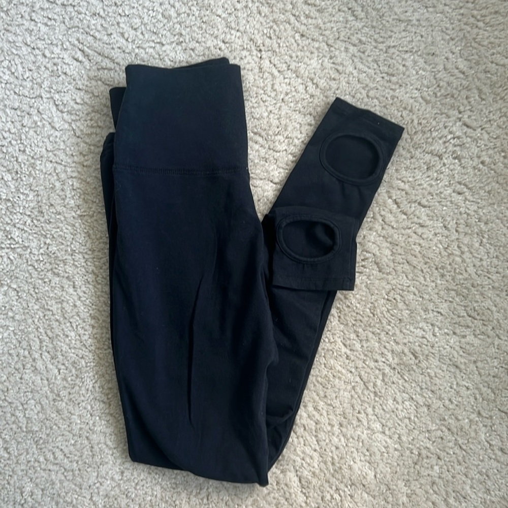 Aerie Black Skinny Fusele Stirrup Leggings - S Short